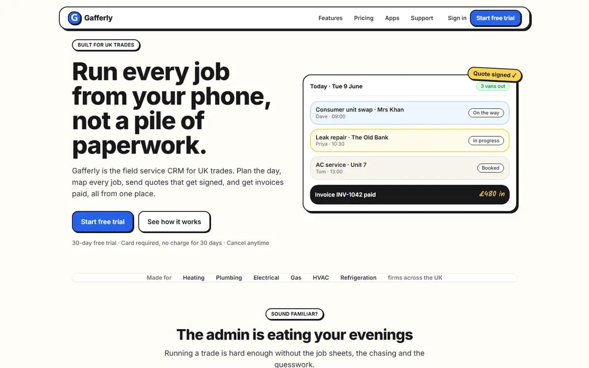 The Gafferly homepage