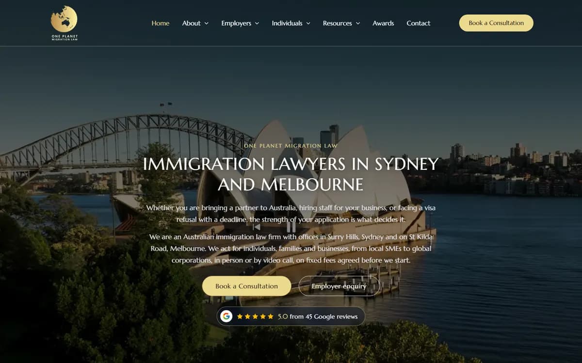 The One Planet Migration Law homepage
