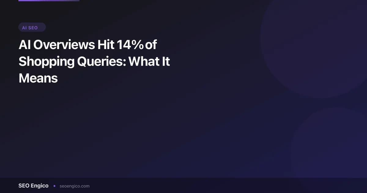 AI Overviews Hit 14% of Shopping Queries: What It Means