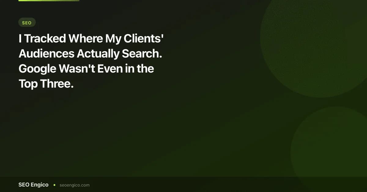 I Tracked Where My Clients' Audiences Actually Search. Google Wasn't Even in the Top Three.